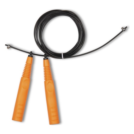 Купить Скакалка высокооборотная Кроссфит стальной шнур в оплетке 2.9 м чёрно-оранжевая в Ступине 